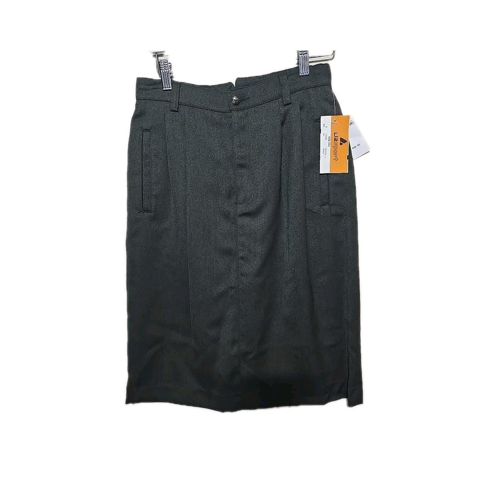 NWT Vtg Liz Sport Charcoal Gray Straight Pleated Career Work Skirt Womans Size 8